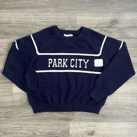 ALTARD STATE Park City Sweatshirt XXL Navy Knit Relaxed Fit NYC 90s Casual NWT - Picture 1 of 12